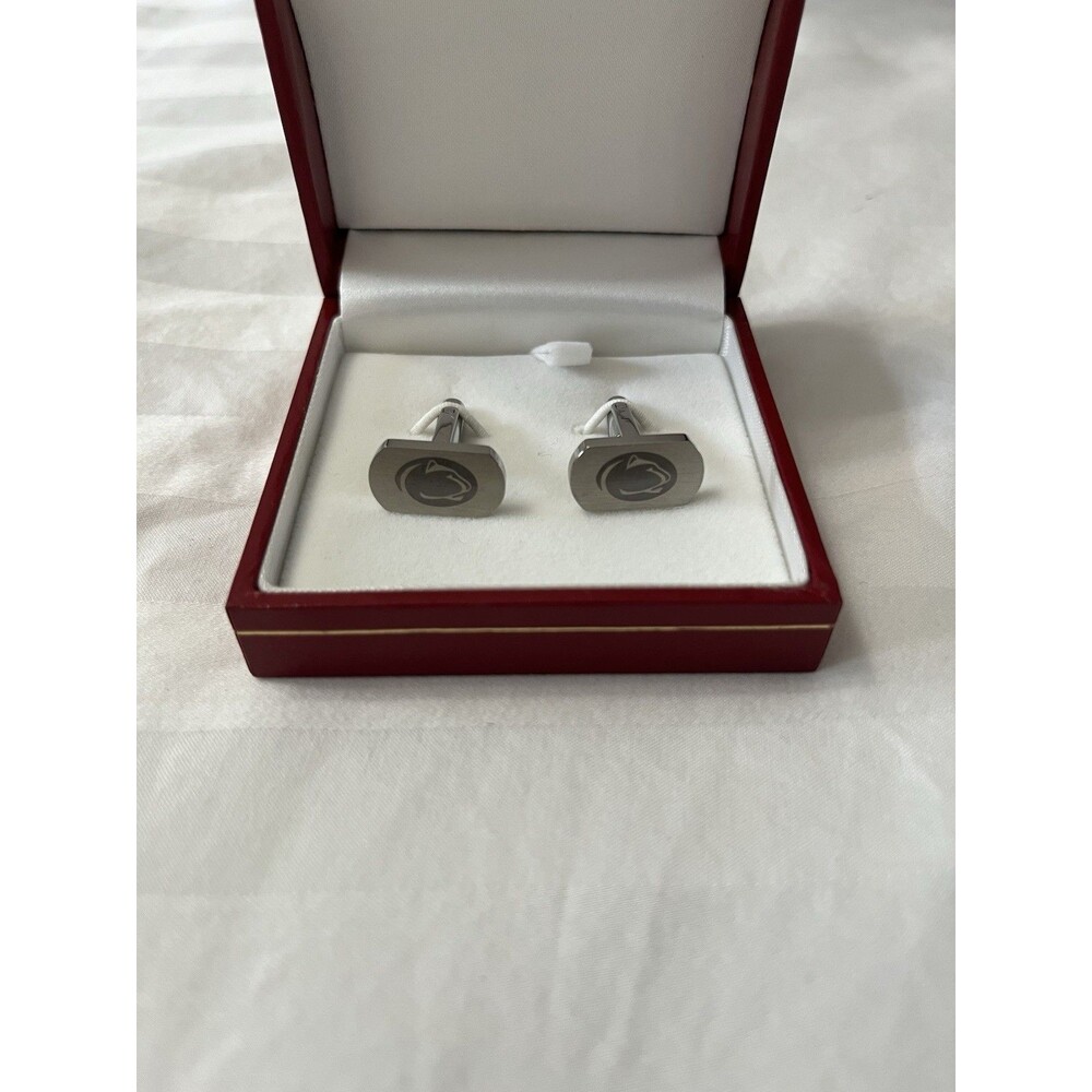 Penn State University Nittany Lions Logo Cufflinks - Silver Tone Fan Gear NCAA